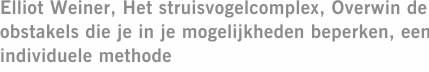 Elliot Weiner, Het struisvogelcomplex, Overwin de obstakels die je in je mogelijkheden beperken, een individuele methode